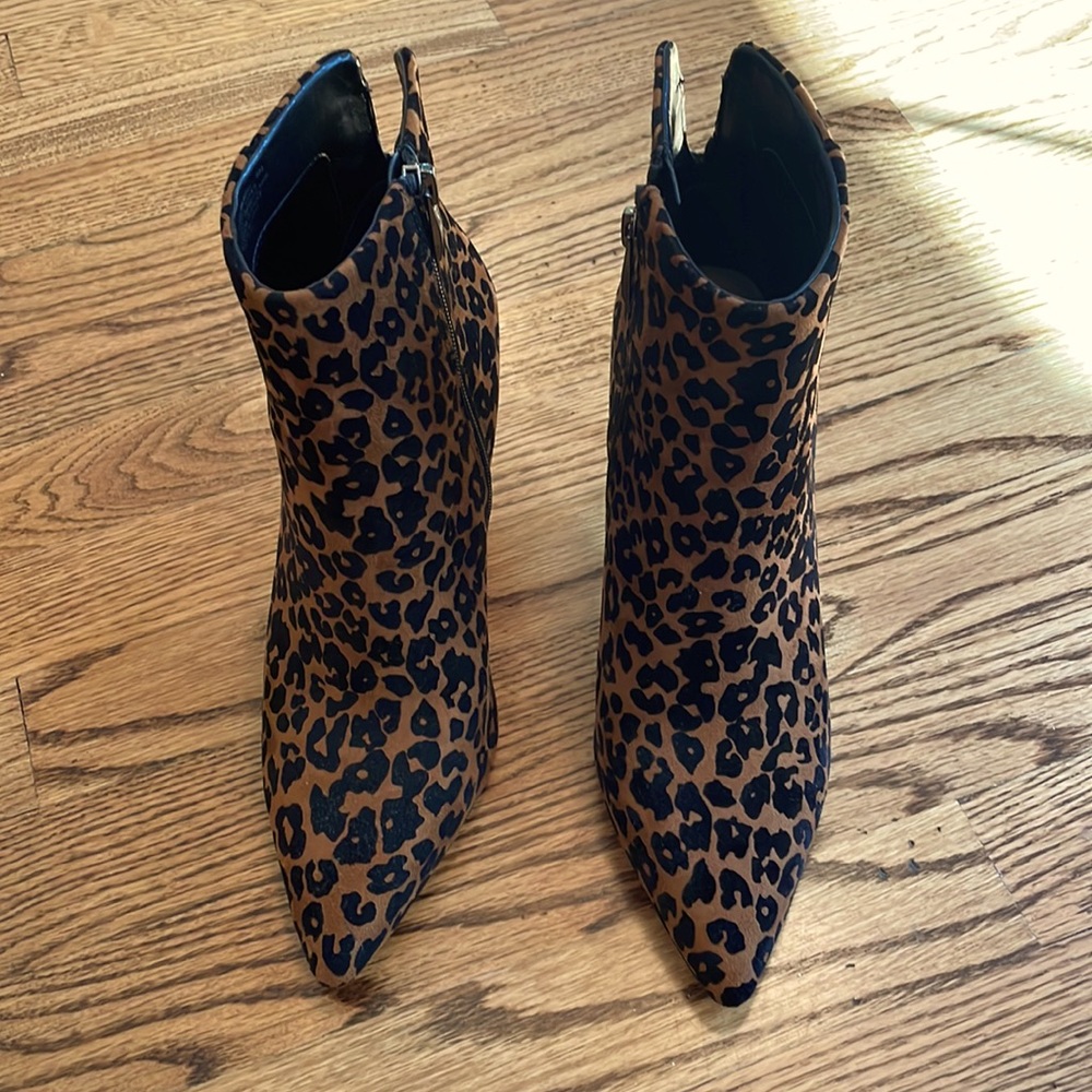 Black and brown leopard print booties